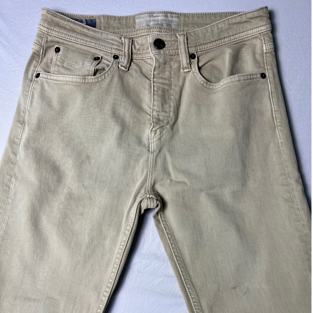Revtown Sharp Decade Denim Mens Khaki Tan Slim Jeans W30 L28‎ Italian Denim